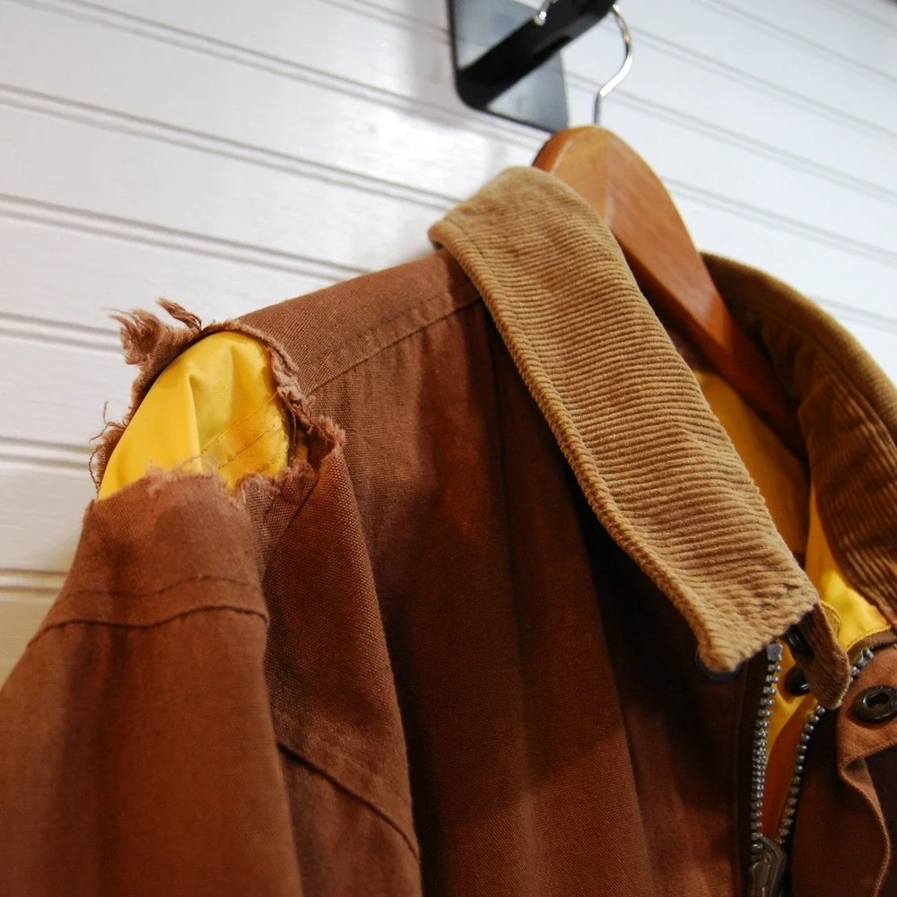 Marlboro Trench Coat‎ Size Medium Vintage 90's reversible rain jacket Faded torn